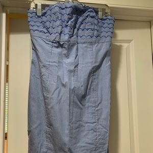 Scalloped gingham strapless Lilly Pulitzer dress